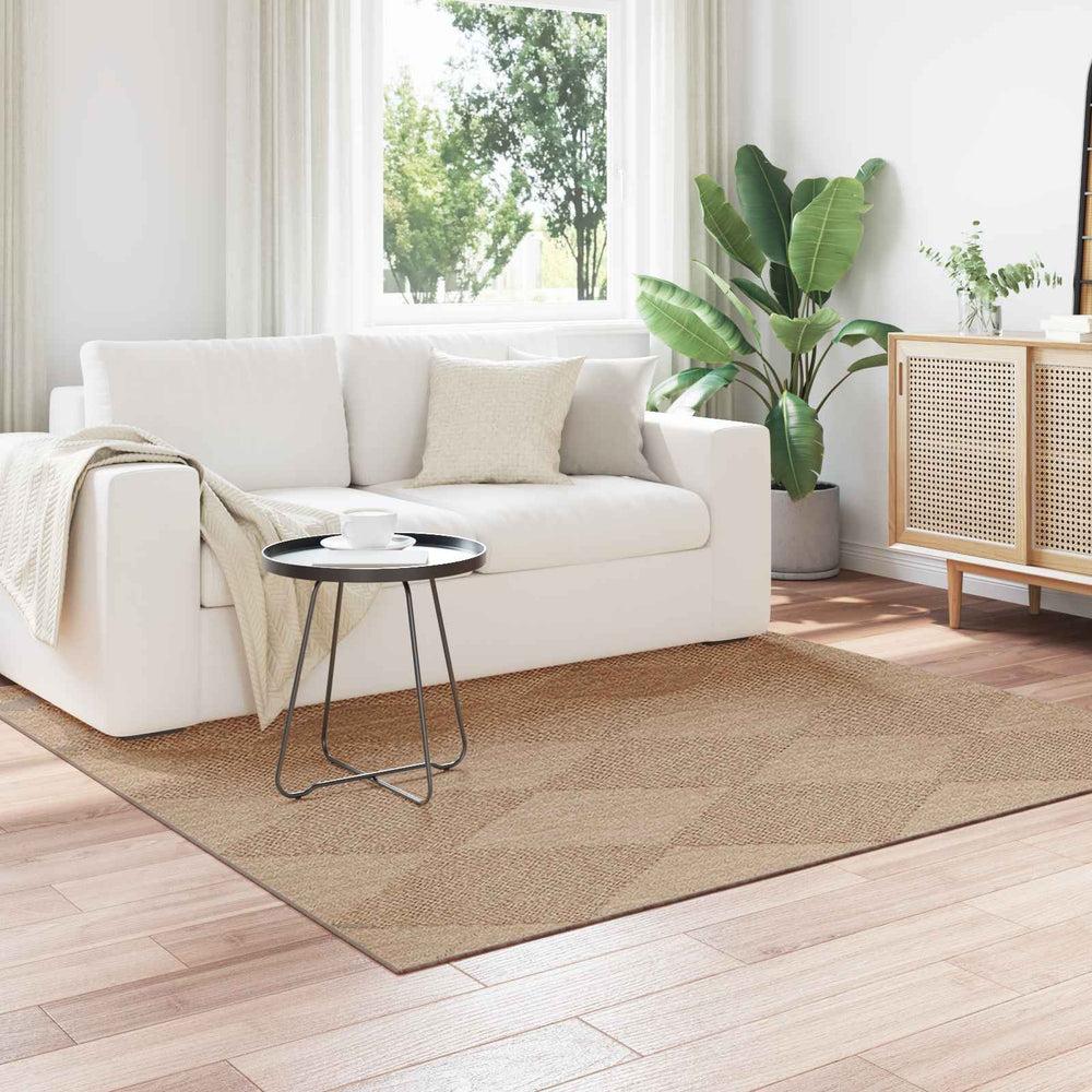 Vidaxl vloerkleden vierkant huarte naturel 120 x 120 cm polyester