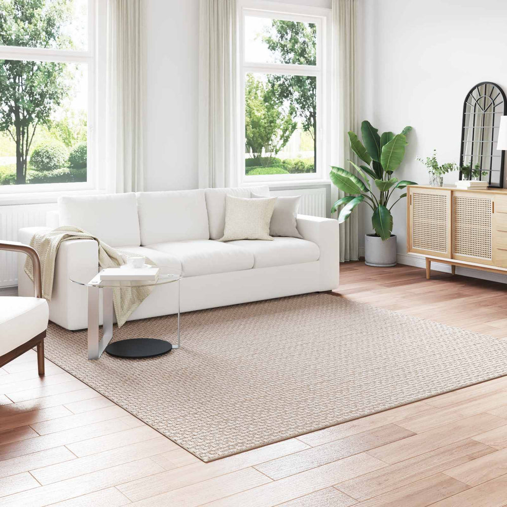 Vidaxl vloerkleden vierkant huarte crème 240 x 240 cm polyester