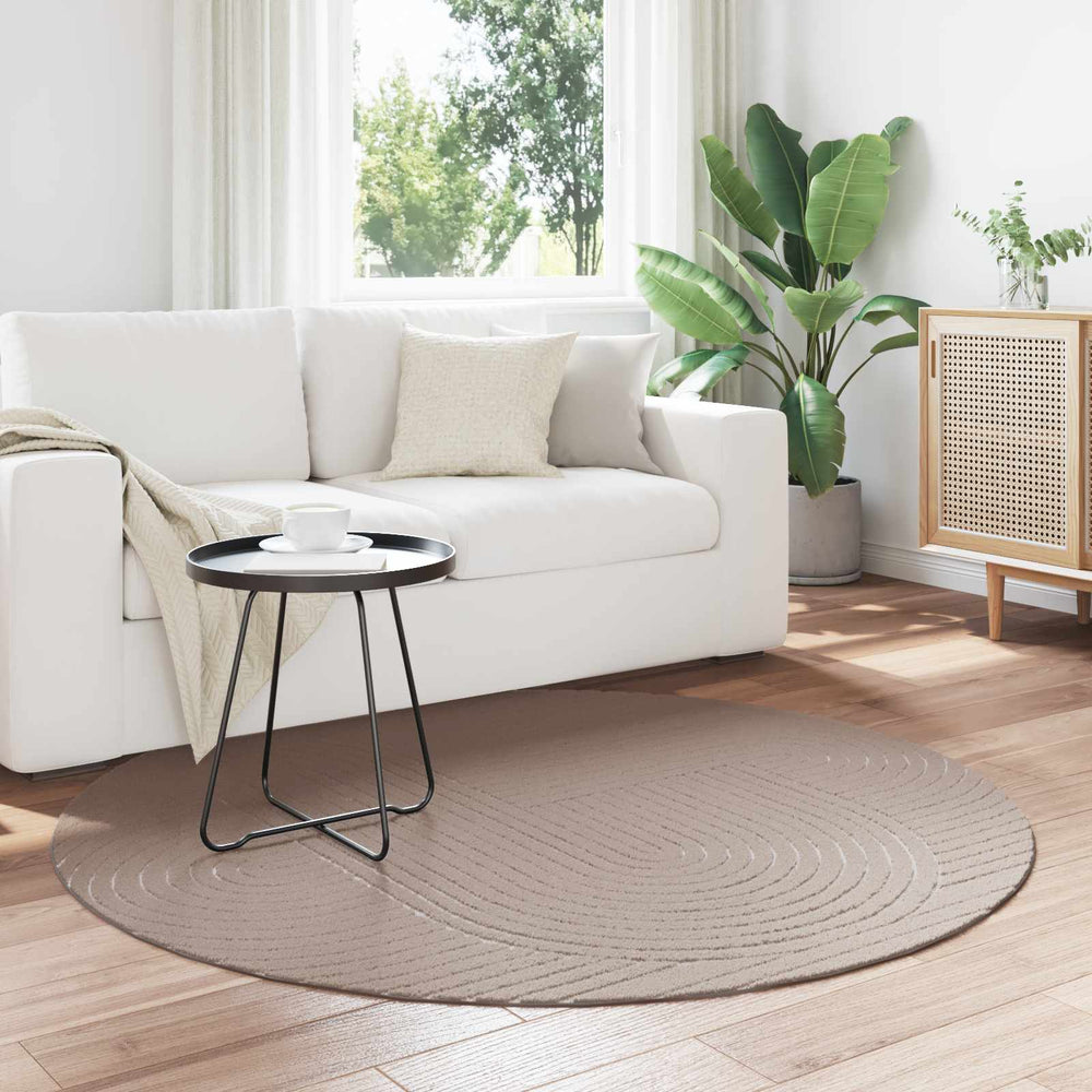 Vidaxl vloerkleden rond huarte beige ø 160 cm polyester