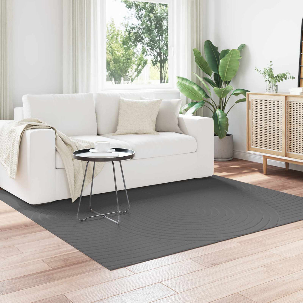 Vidaxl vloerkleden vierkant huarte antraciet 200 x 200 cm polyester