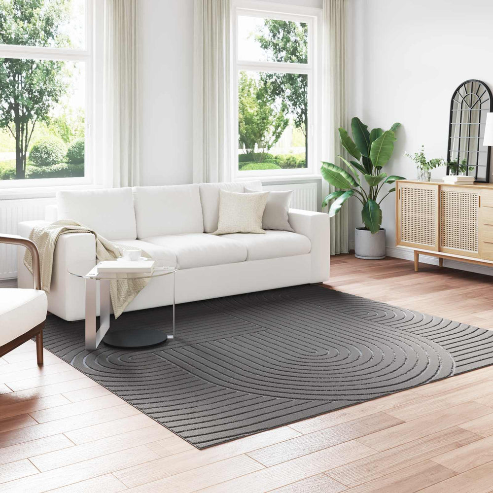 Vidaxl vloerkleden vierkant huarte antraciet 240 x 240 cm polyester