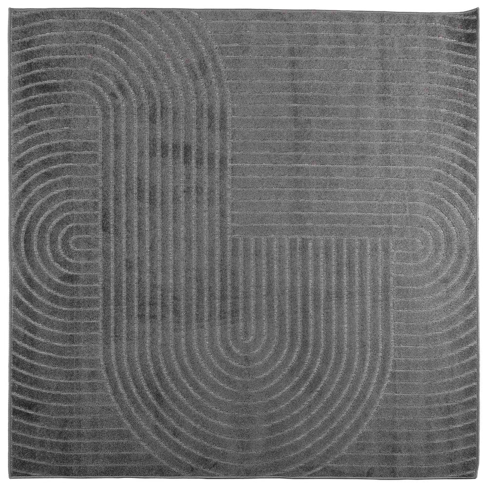 Vidaxl vloerkleden vierkant huarte antraciet 240 x 240 cm polyester