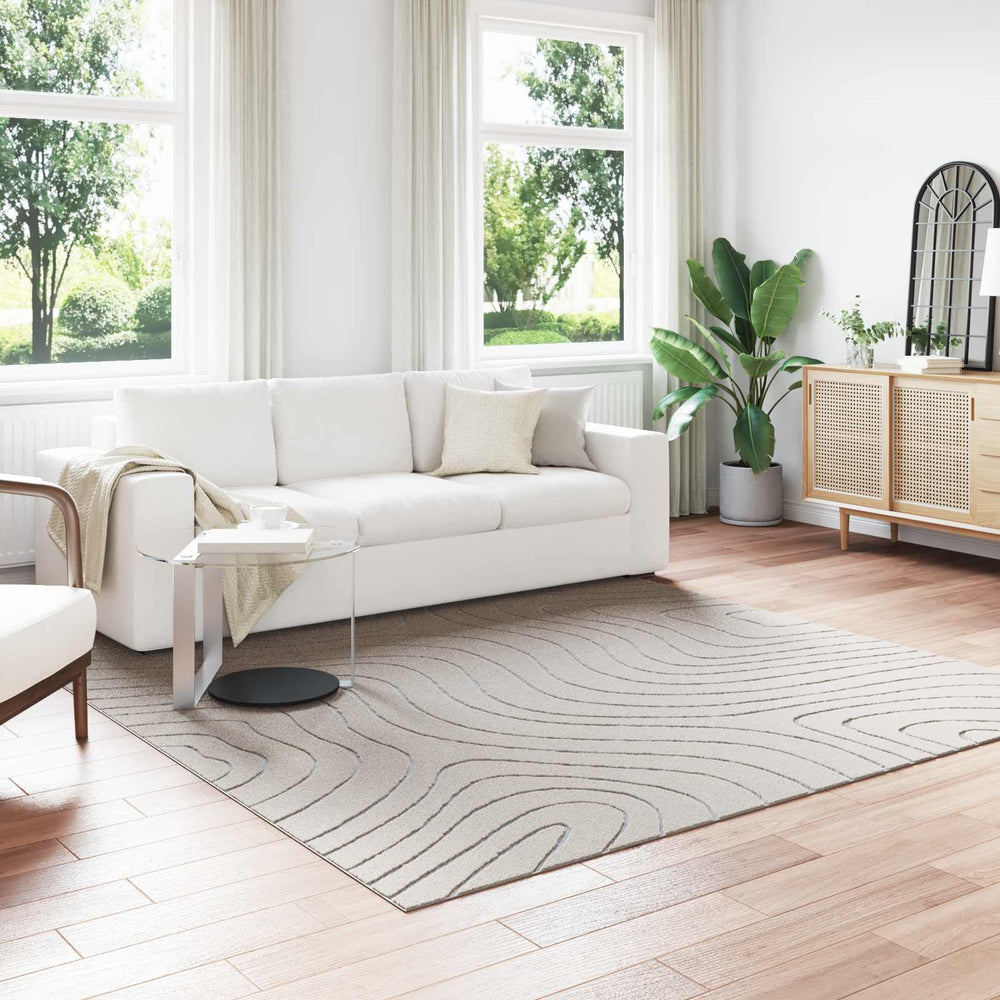 Vidaxl vloerkleden vierkant huarte crème 240 x 240 cm polyester