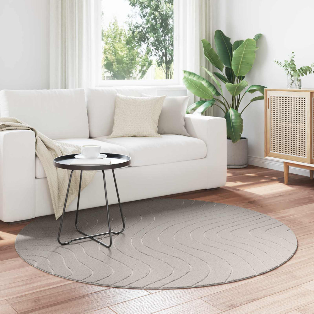Vidaxl vloerkleden rond huarte crème ø 200 cm polyester