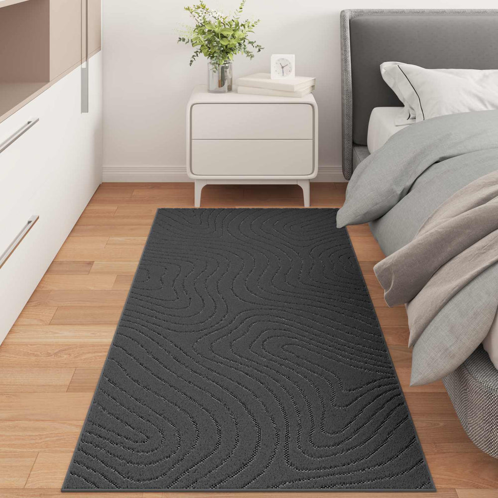 Vidaxl vloerkleden rechthoekig huarte antraciet 150 x 80 cm polyester