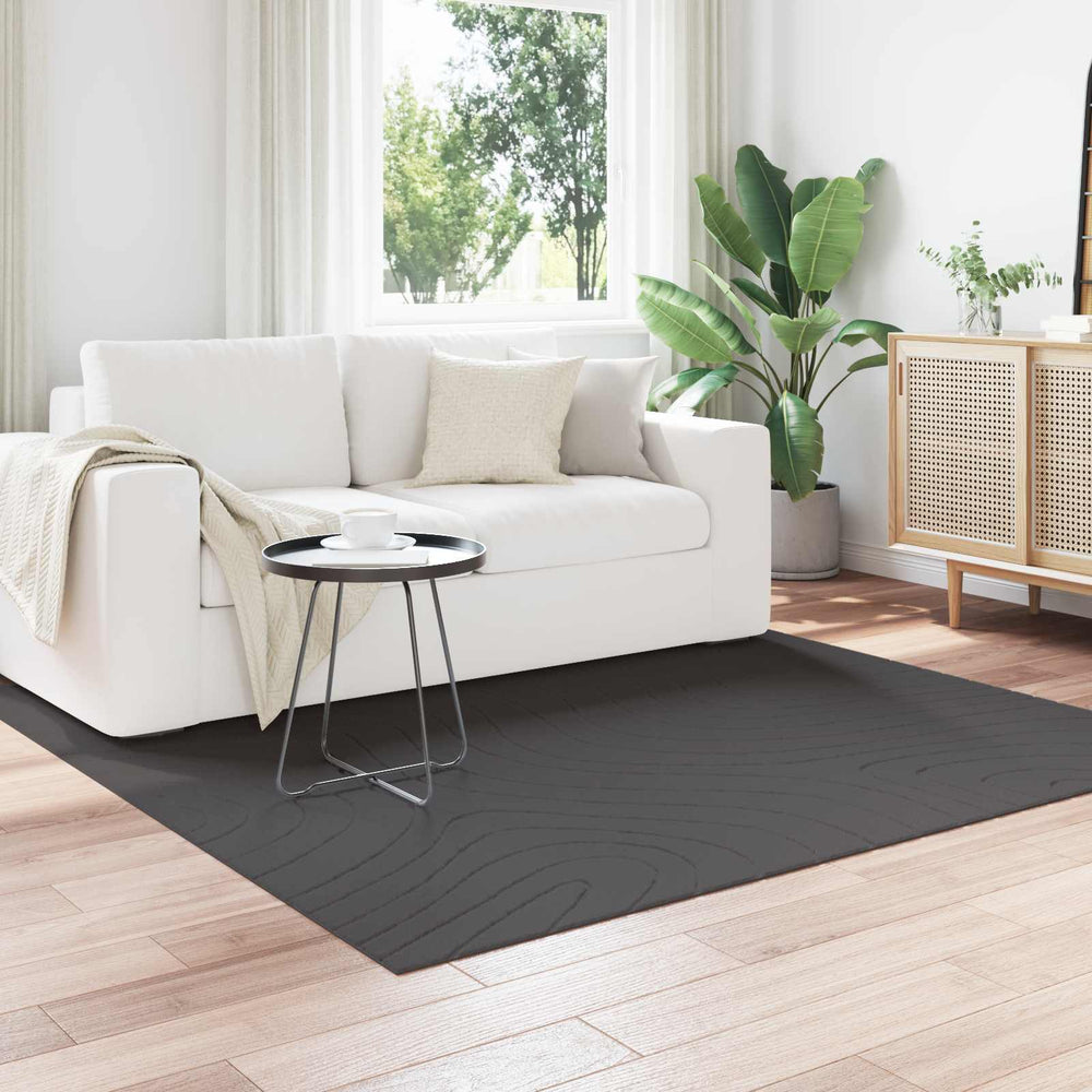 Vidaxl vloerkleden vierkant huarte antraciet 120 x 120 cm polyester