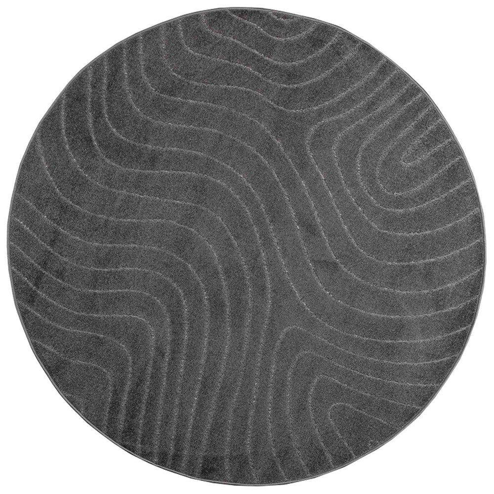 Vidaxl vloerkleden rond huarte antraciet ø 200 cm polyester