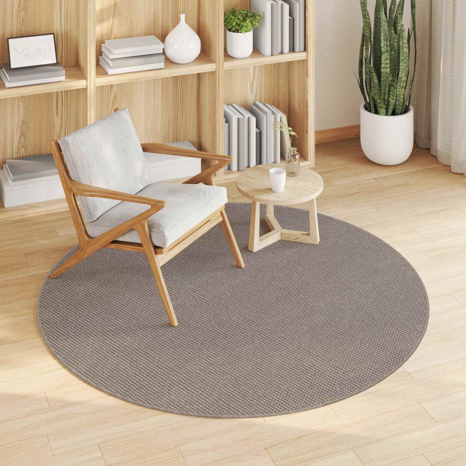 Vidaxl vloerkleden rond huarte crème en taupe ø 200 cm polyester