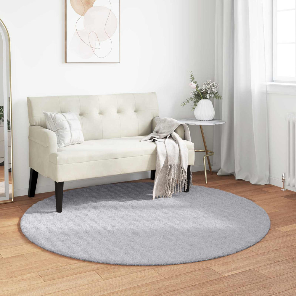 Vidaxl vloerkleden rond huarte grijs ø 120 cm polyester