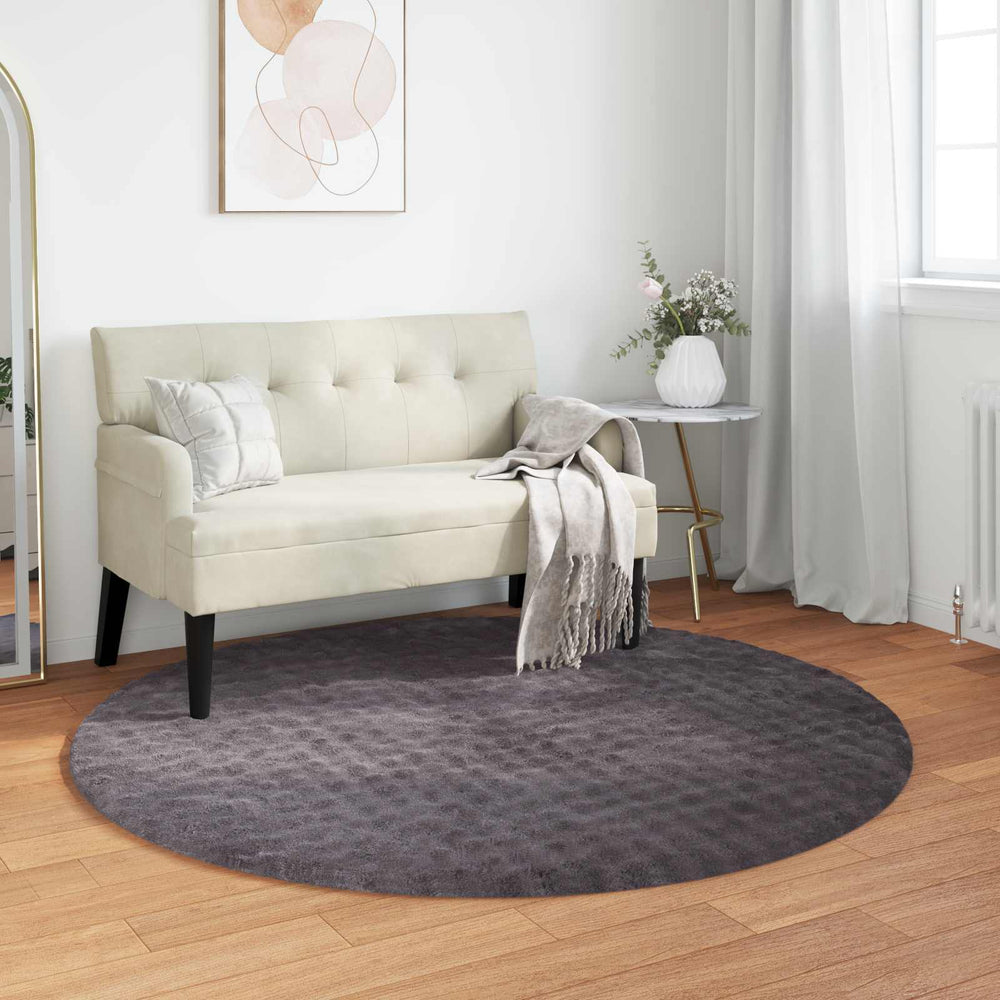 Vidaxl vloerkleden rond huarte antraciet ø 160 cm polyester
