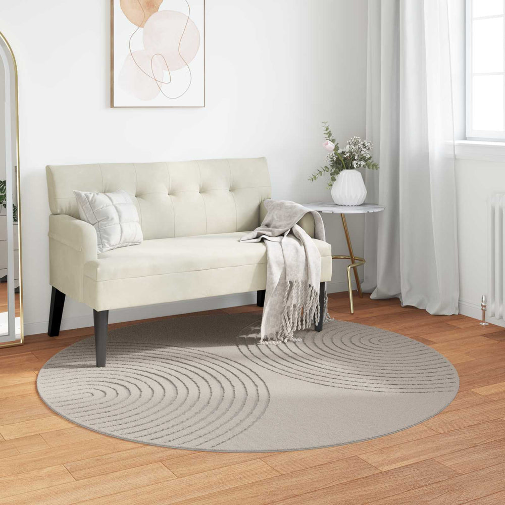 Vidaxl vloerkleden rond huarte crème ø 120 cm polyester