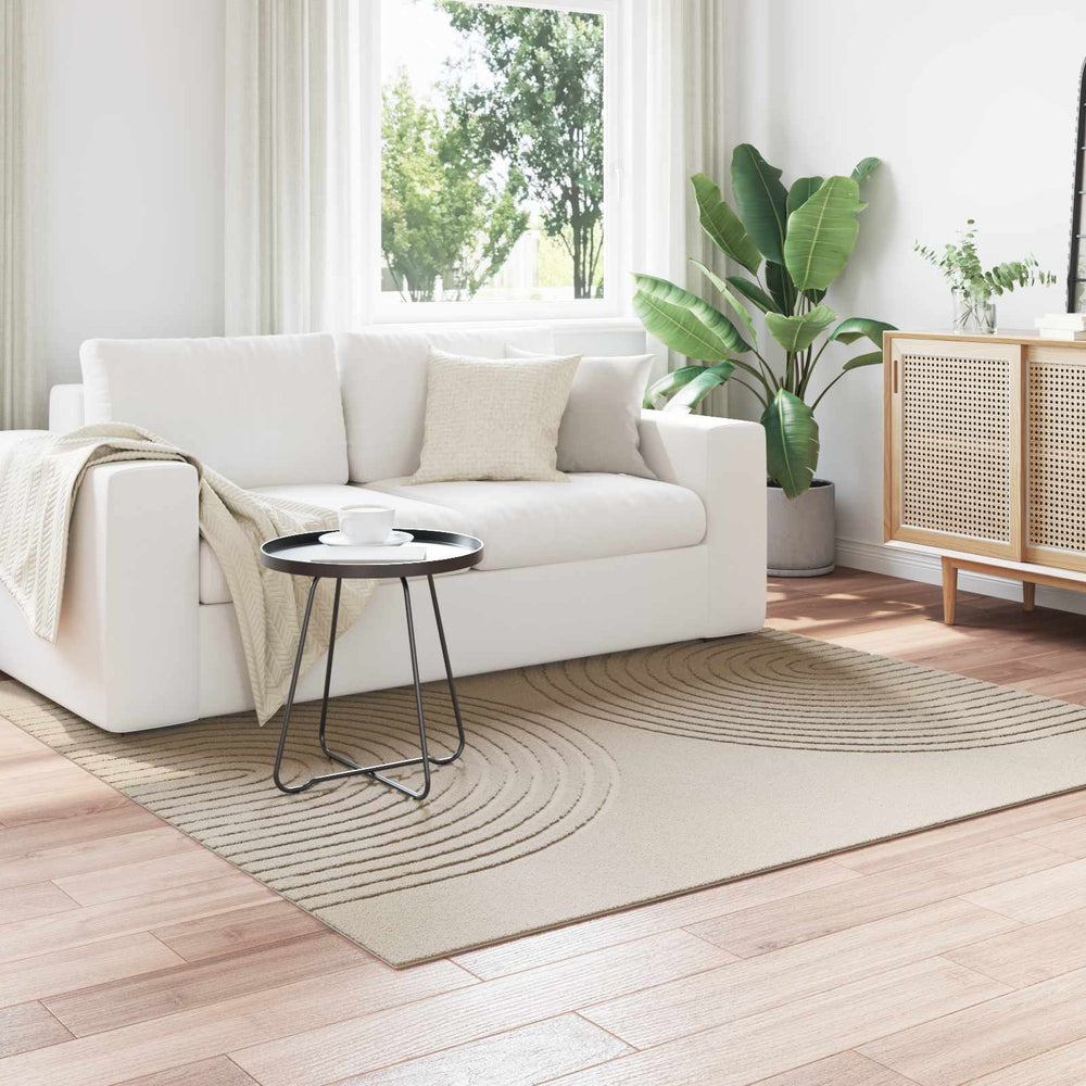 Vidaxl vloerkleden vierkant huarte beige 120 x 120 cm polyester