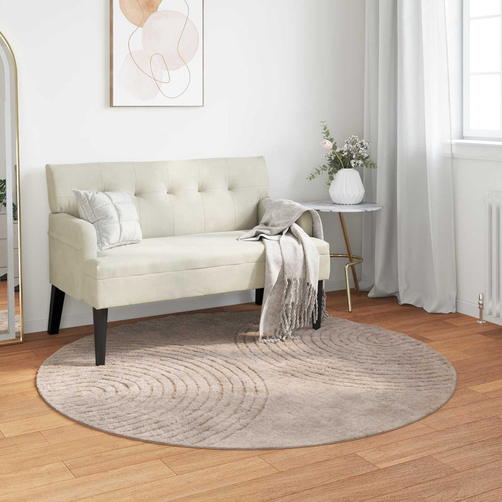 Vidaxl vloerkleden rond huarte beige ø 160 cm polyester