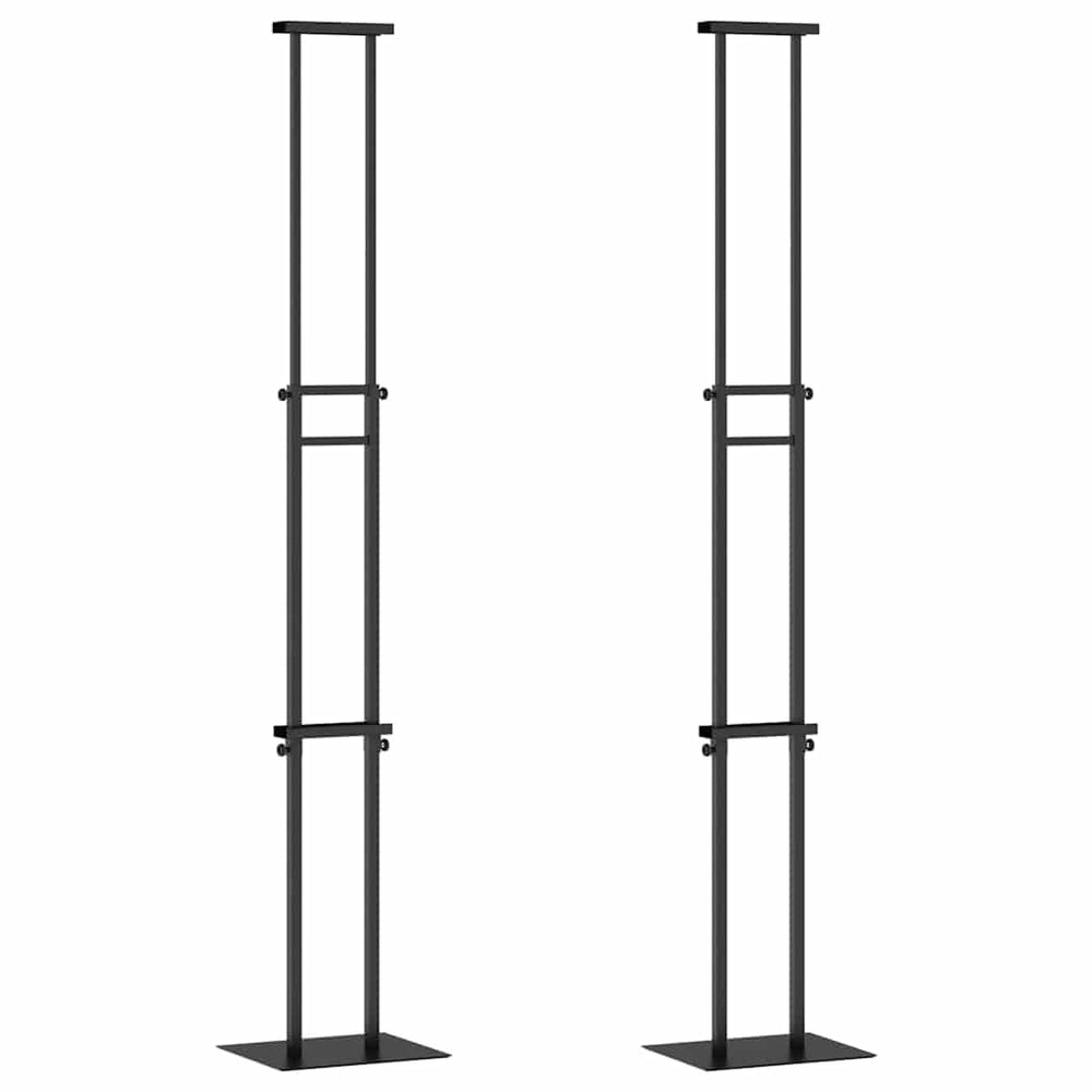 Vidaxl beurs displays 2 pcs zwart 30 x 23,5 x 210 cm staal