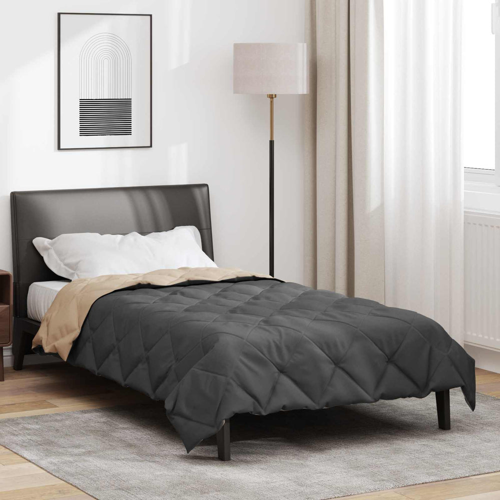 Vidaxl zomer dekbed antraciet en taupe 220 x 155 cm microfiber