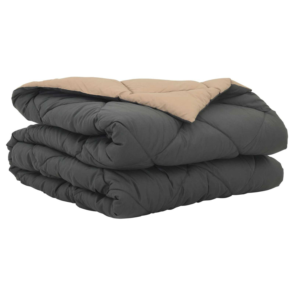 Vidaxl zomer dekbed antraciet en taupe 220 x 155 cm microfiber