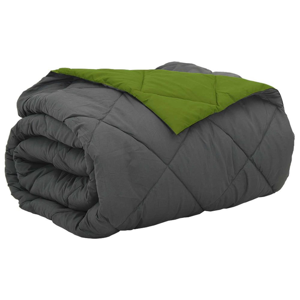 Vidaxl zomer dekbed groen en antraciet 200 x 200 cm microfiber