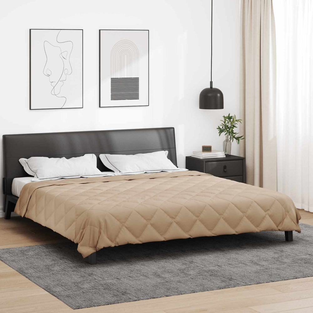 Vidaxl zomer dekbed taupe 200 x 200 cm microfiber