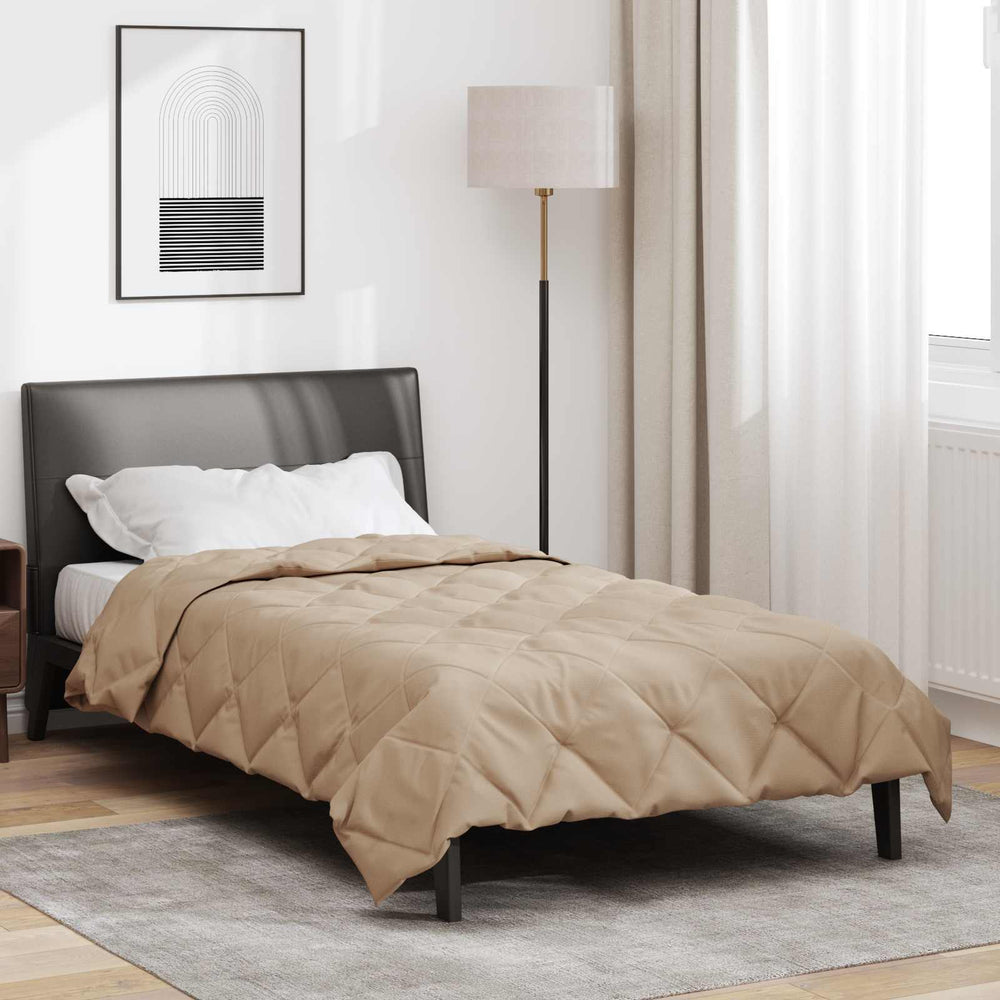 Vidaxl zomer dekbed taupe 220 x 135 cm microfiber
