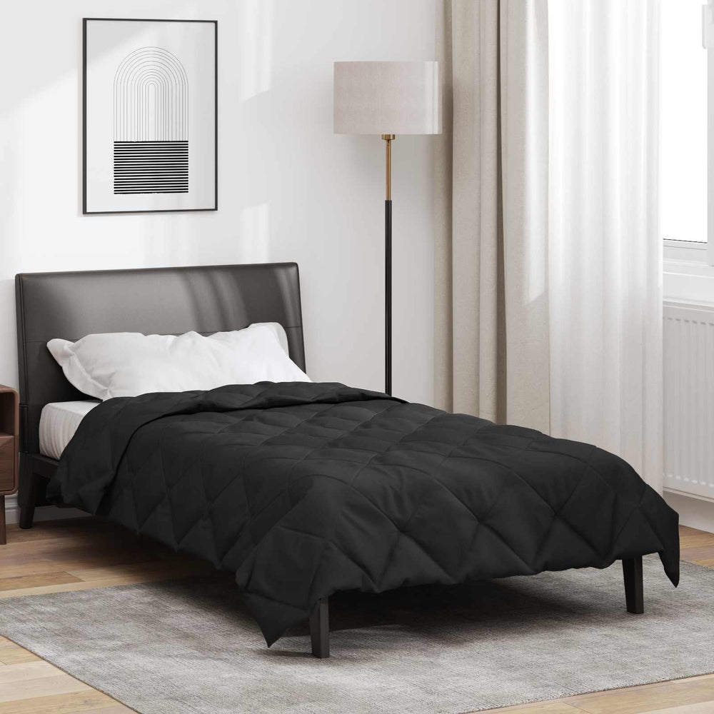 Vidaxl zomer dekbed zwart 220 x 155 cm microfiber