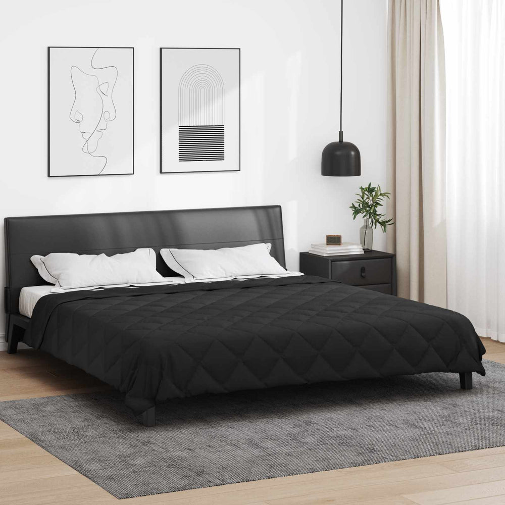 Vidaxl zomer dekbed zwart 220 x 260 cm microfiber