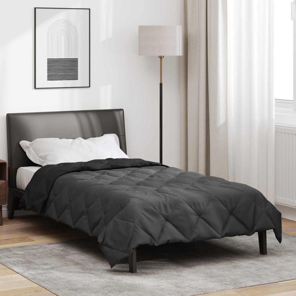 Vidaxl zomer dekbed zwart en anthraciet 200 x 155 cm microfiber