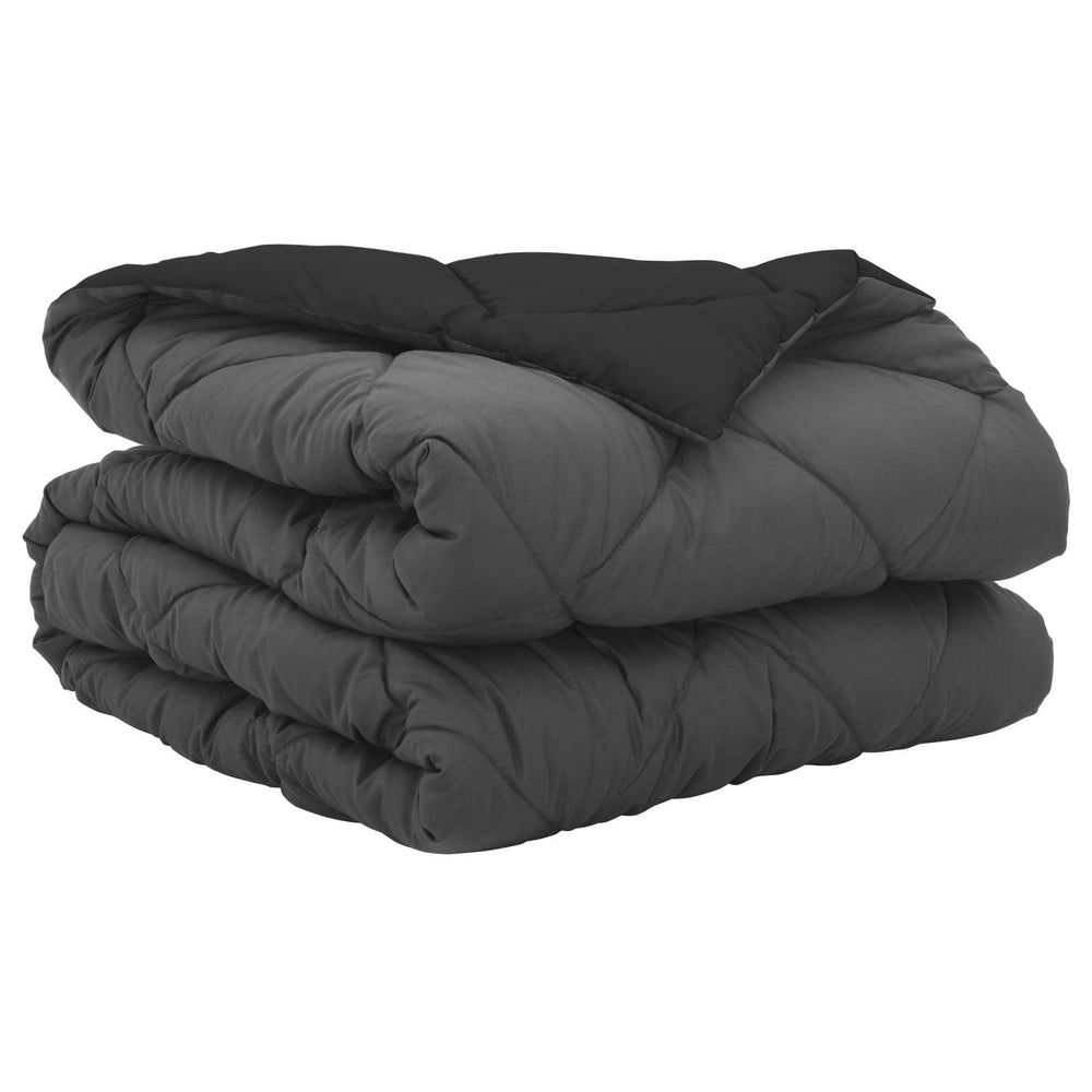 Vidaxl zomer dekbed zwart en anthraciet 220 x 135 cm microfiber