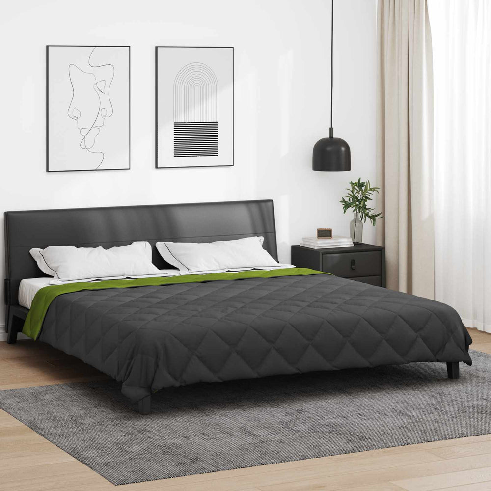 Vidaxl vol jaar dekbed groen en antraciet 200 x 200 cm microfiber