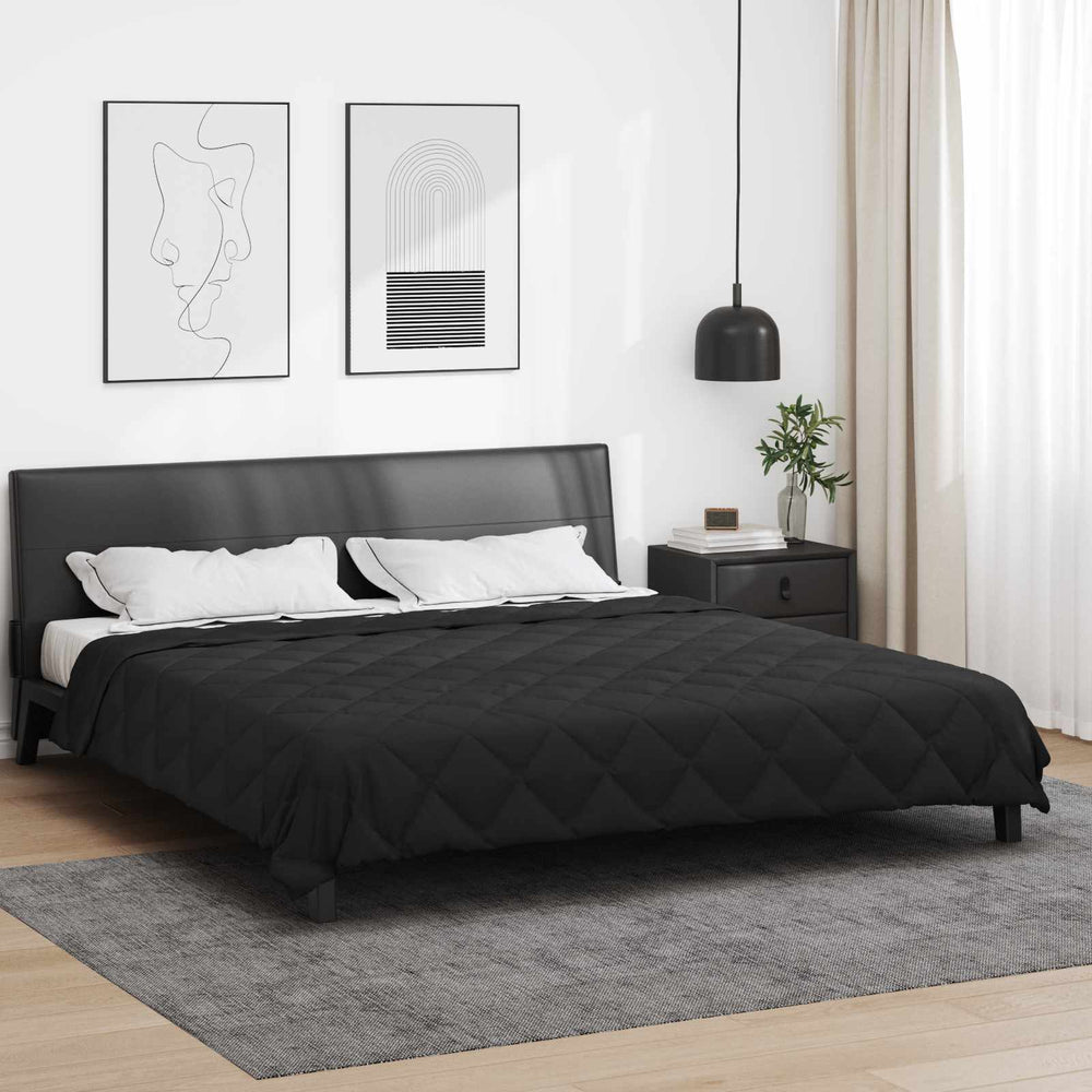 Vidaxl vol jaar dekbed zwart 200 x 200 cm microfiber