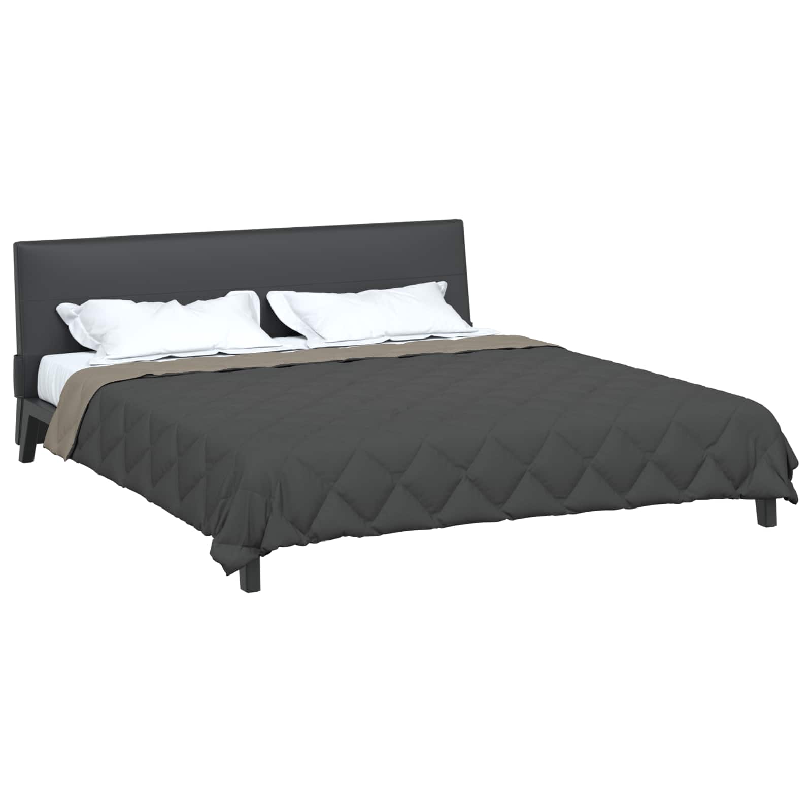 Vidaxl vol jaar dekbed lichtgrijs en antraciet 220 x 240 cm microfiber