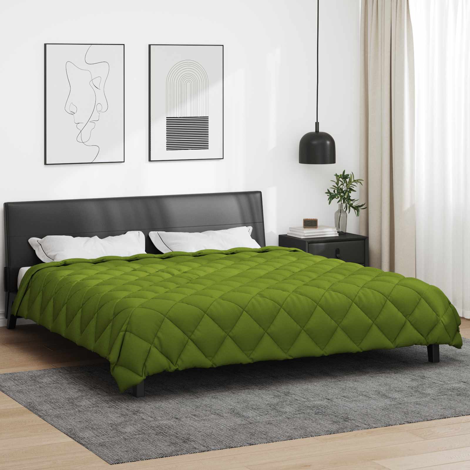 Vidaxl winter dekbed groen 240 x 260 cm microfiber