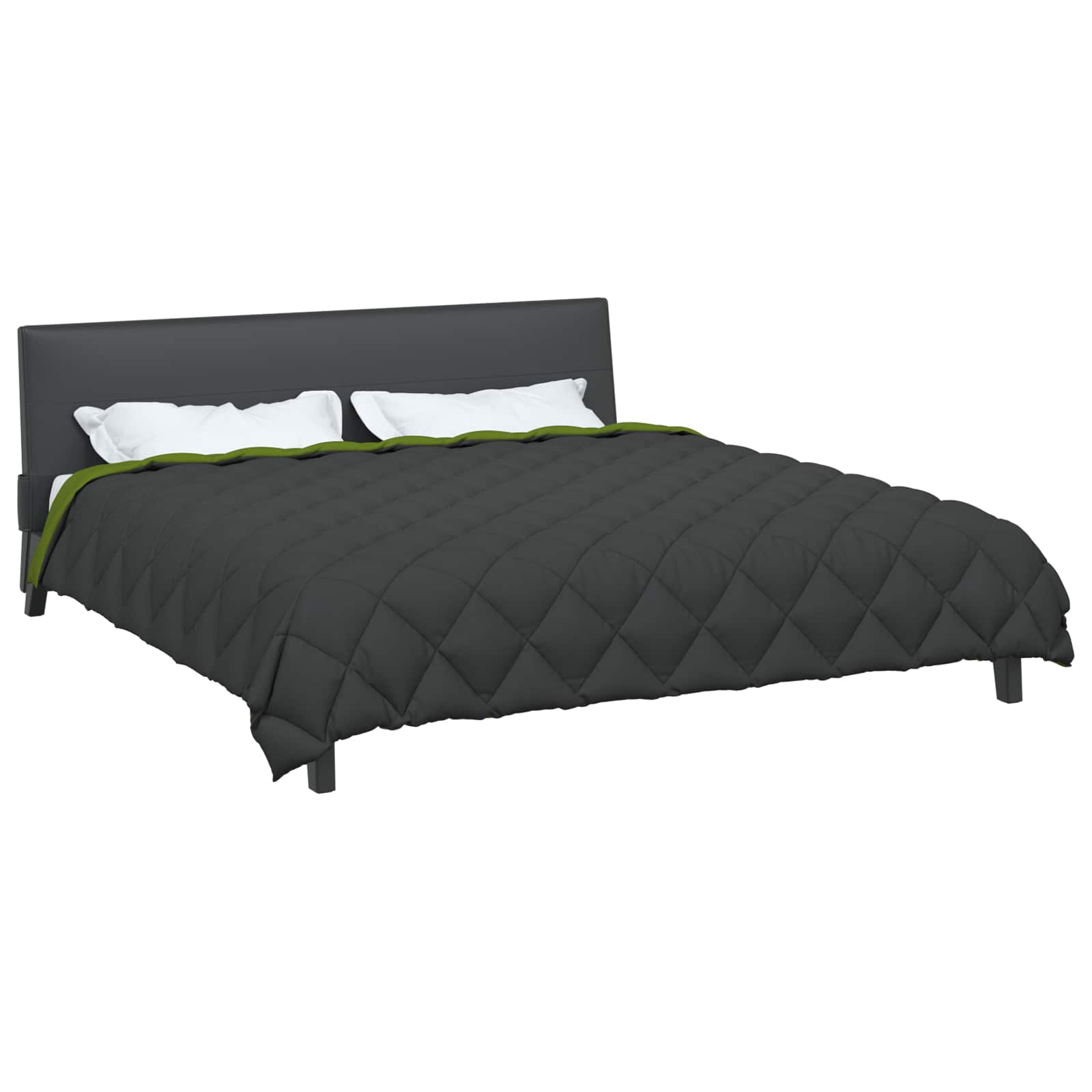Vidaxl winter dekbed groen en antraciet 220 x 240 cm microfiber