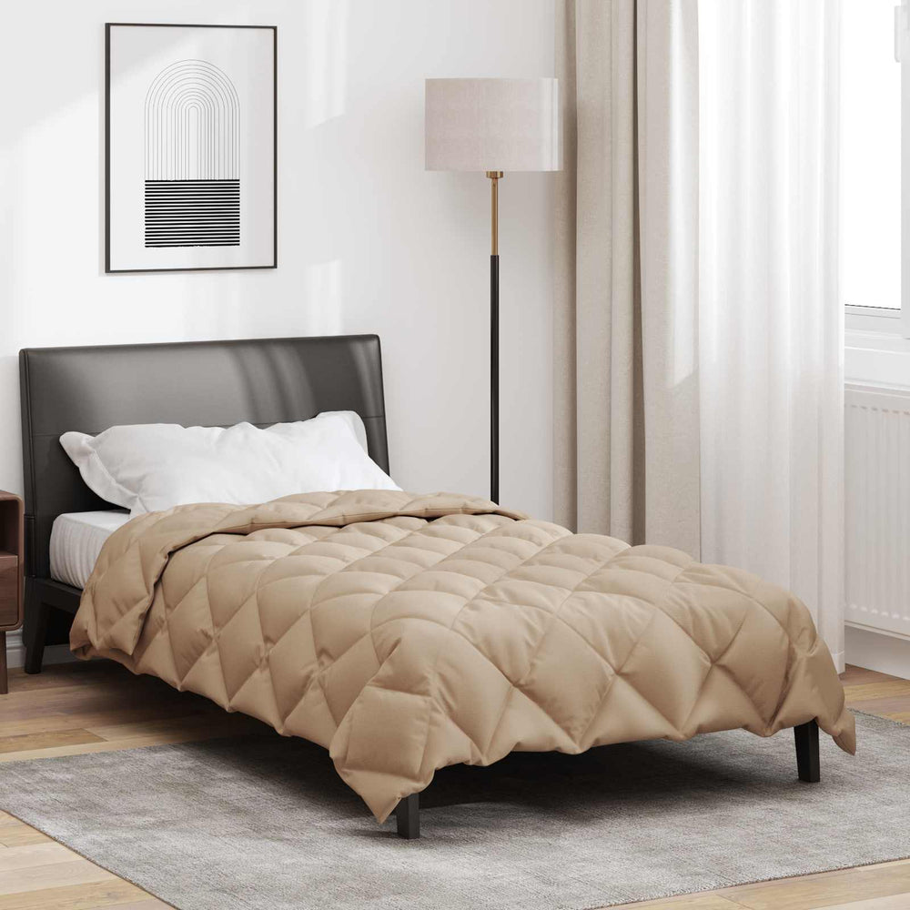Vidaxl winter dekbed taupe 220 x 140 cm microfiber