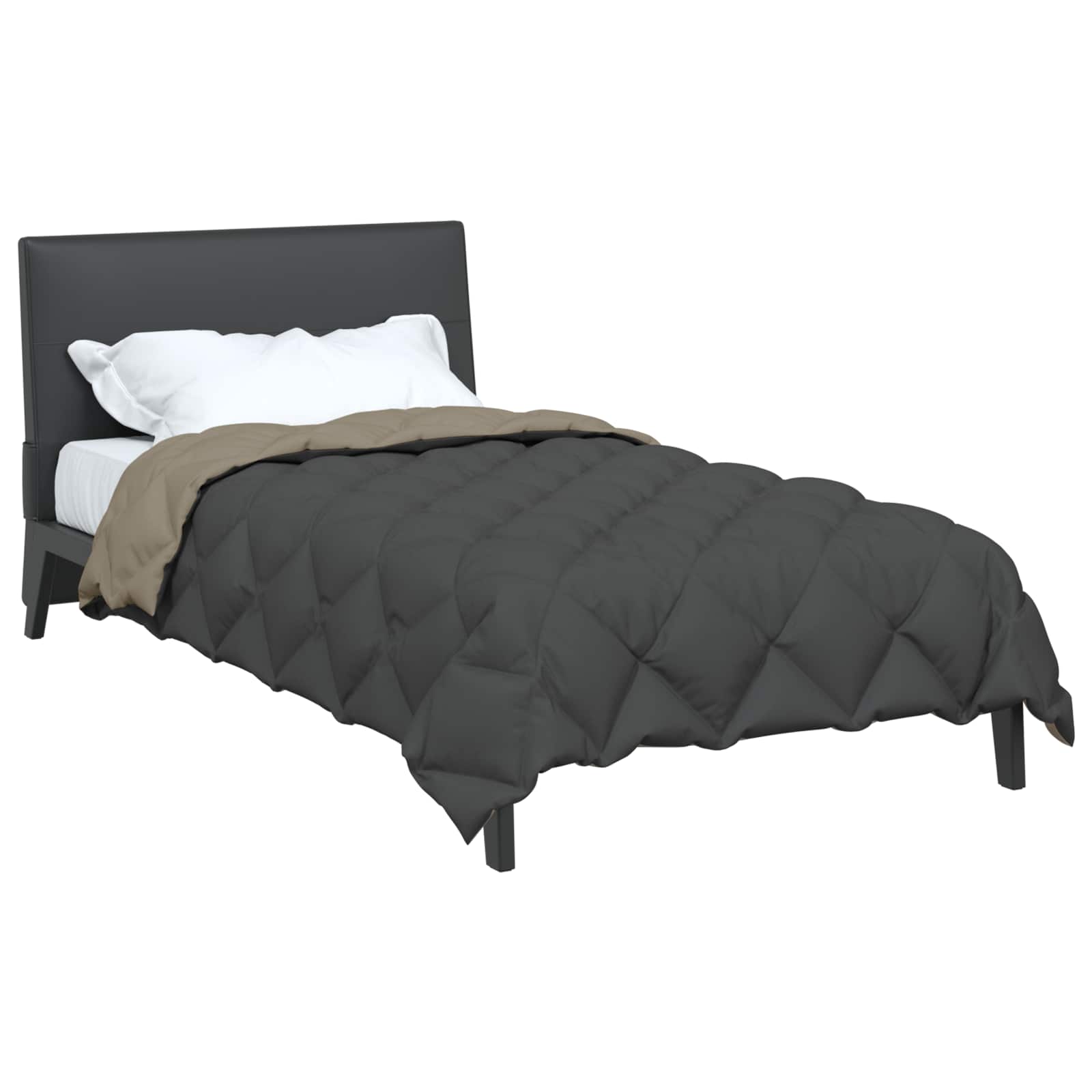 Vidaxl winter dekbed lichtgrijs en antraciet 220 x 135 cm microfiber