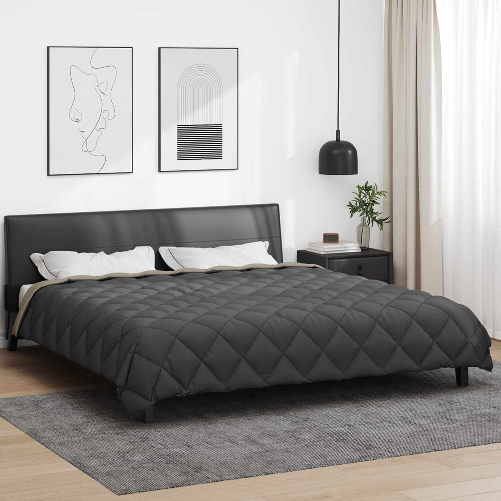 Vidaxl winter dekbed lichtgrijs en antraciet 220 x 200 cm microfiber