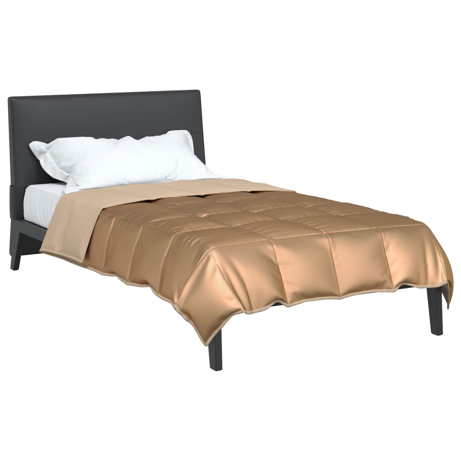 Vidaxl zomer dekbed goud 200 x 140 cm satijn en microfiber
