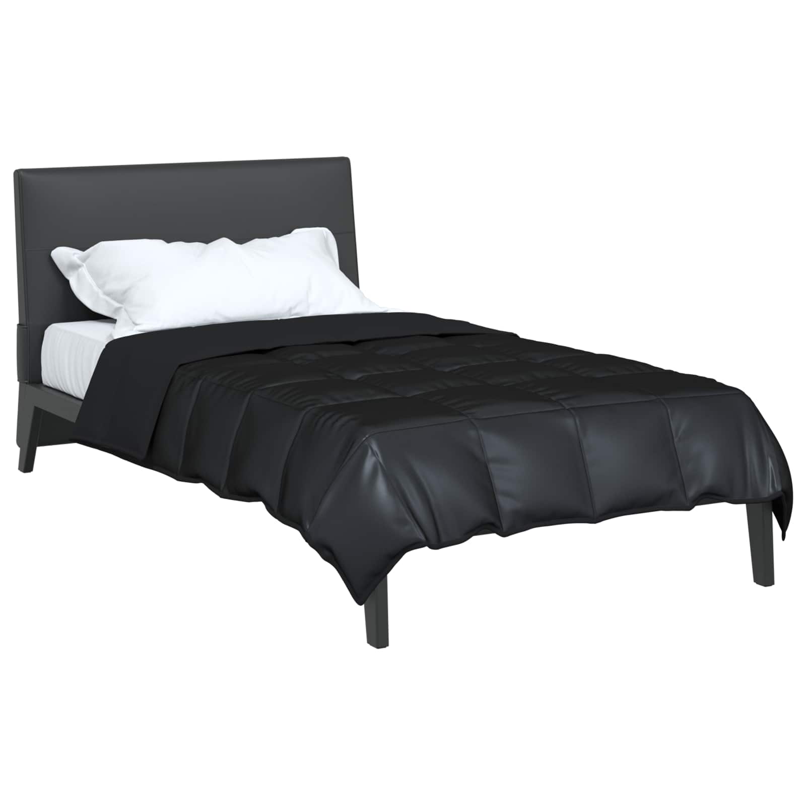 Vidaxl zomer dekbed zwart 220 x 140 cm satijn en microfiber