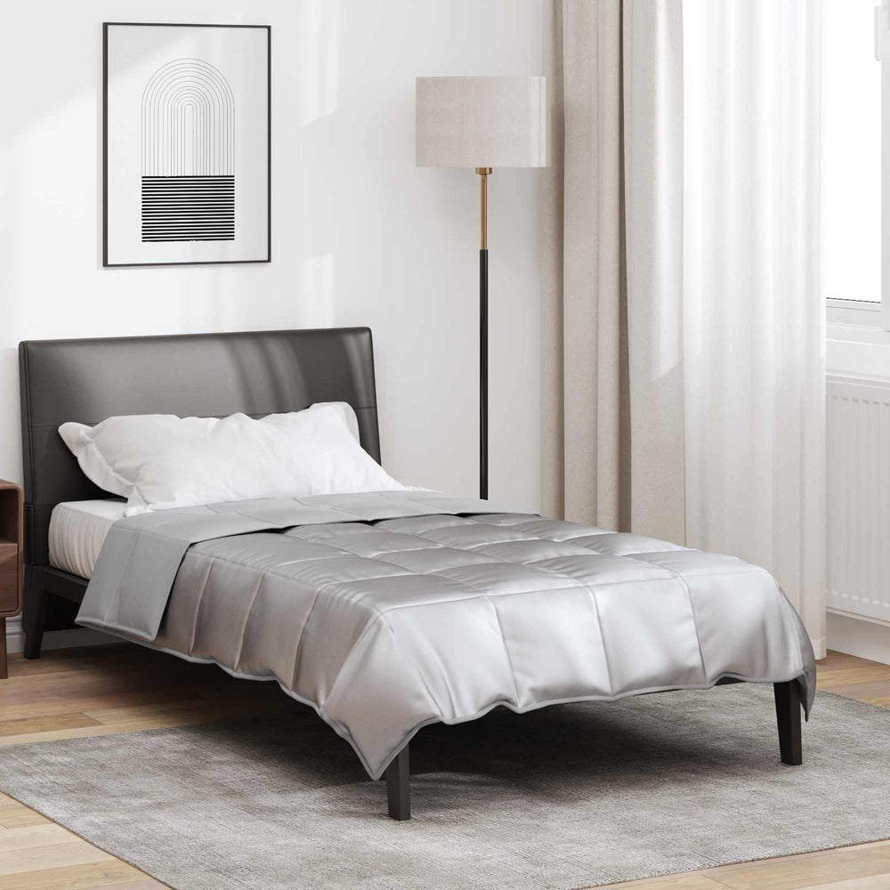 Vidaxl zomer dekbed zilver 220 x 140 cm satijn en microfiber