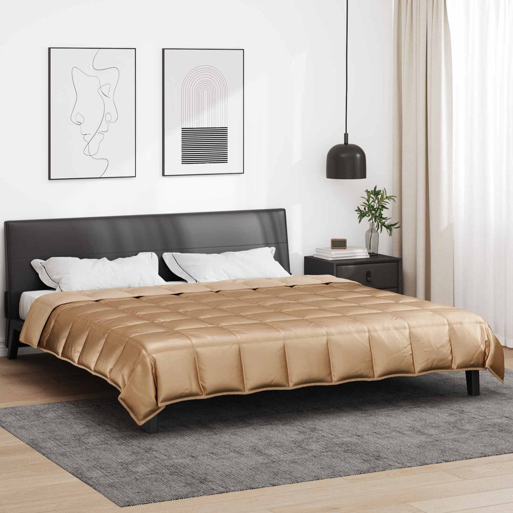 Vidaxl vol jaar dekbed goud 220 x 200 cm satijn en microfiber