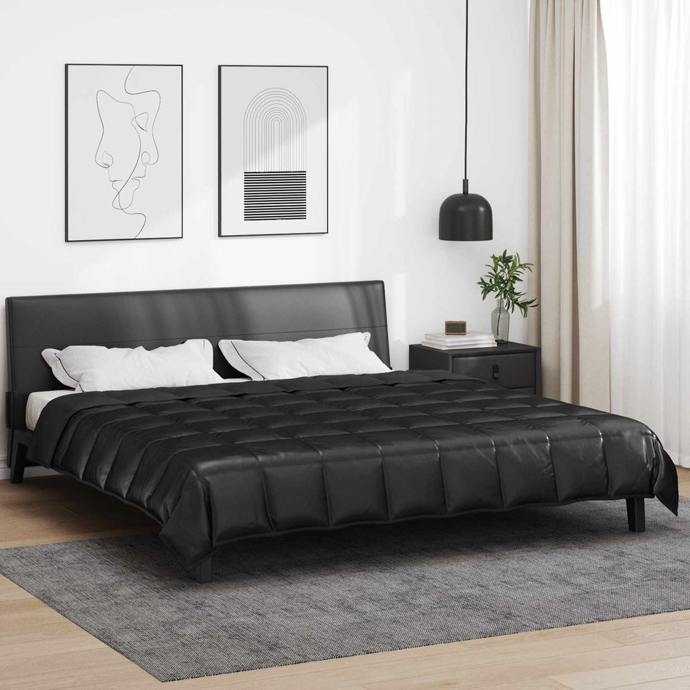 Vidaxl vol jaar dekbed zwart 200 x 200 cm satijn en microfiber