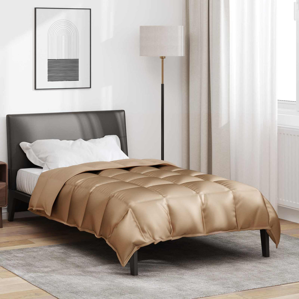 Vidaxl winter dekbed goud 200 x 155 cm satijn en microfiber