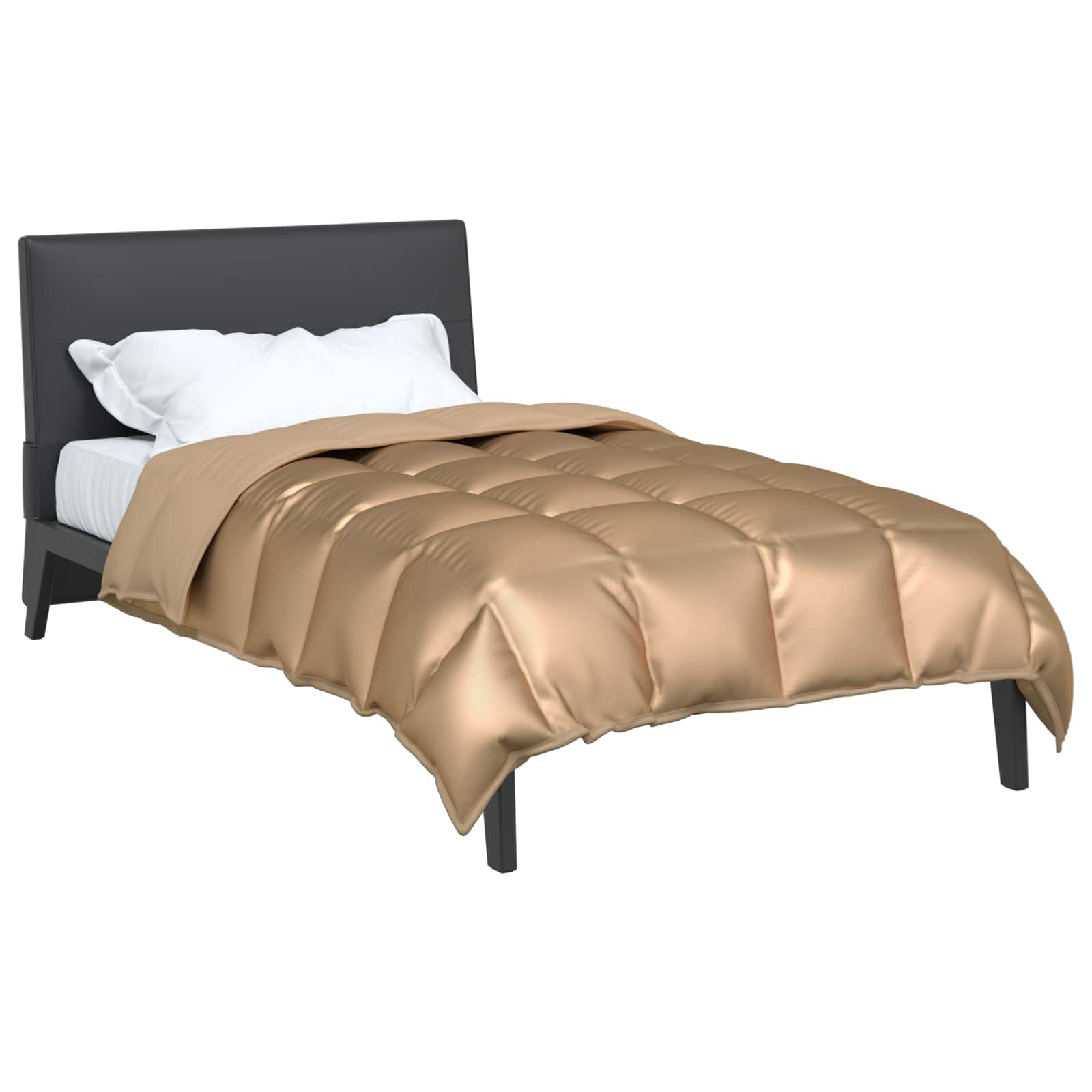 Vidaxl winter dekbed goud 220 x 155 cm satijn en microfiber