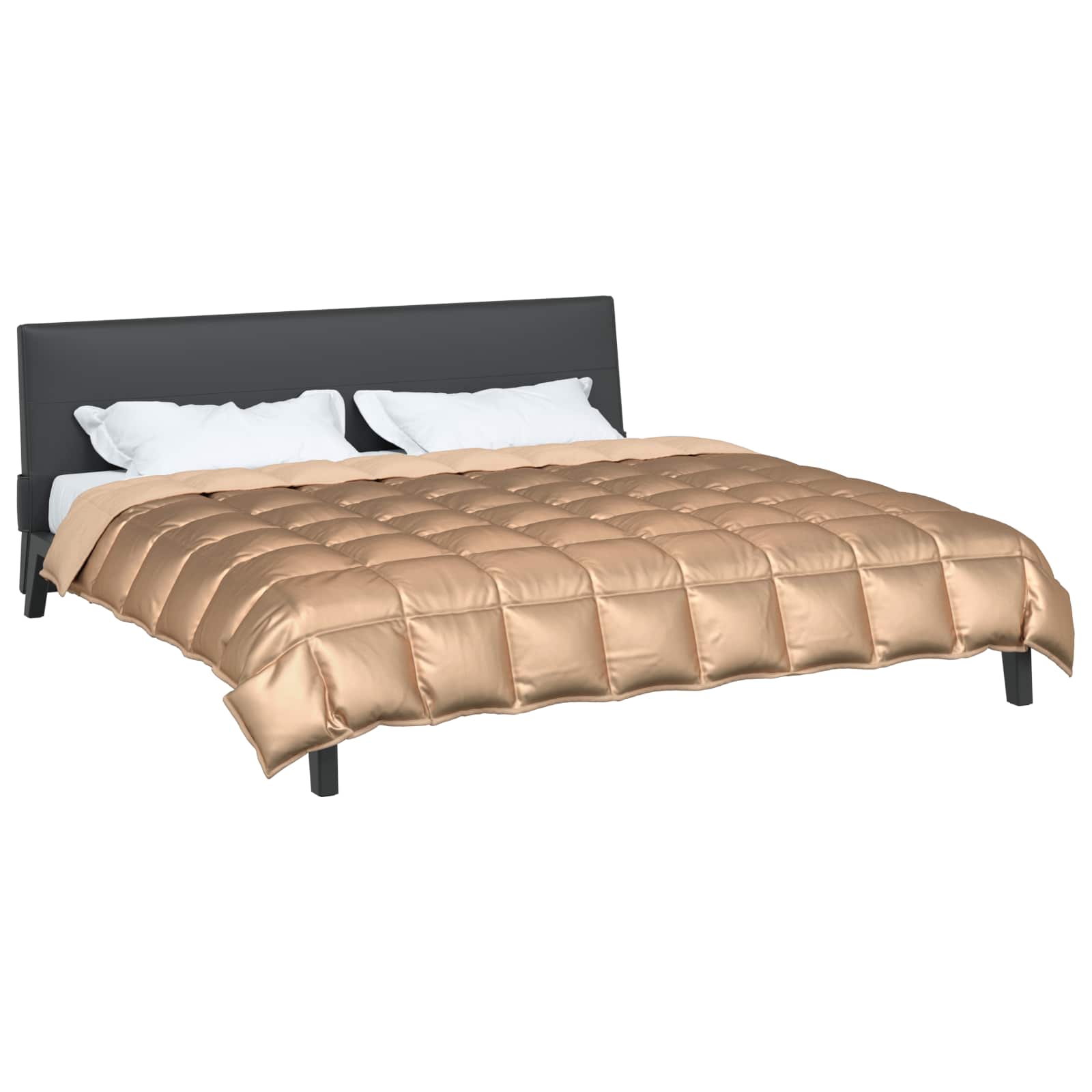 Vidaxl winter dekbed goud 220 x 200 cm satijn en microfiber