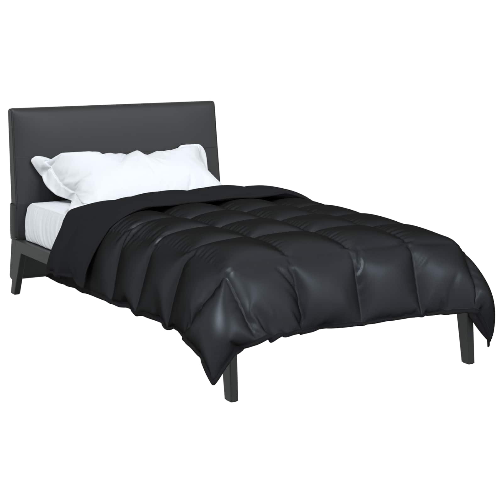 Vidaxl winter dekbed zwart 220 x 155 cm satijn en microfiber