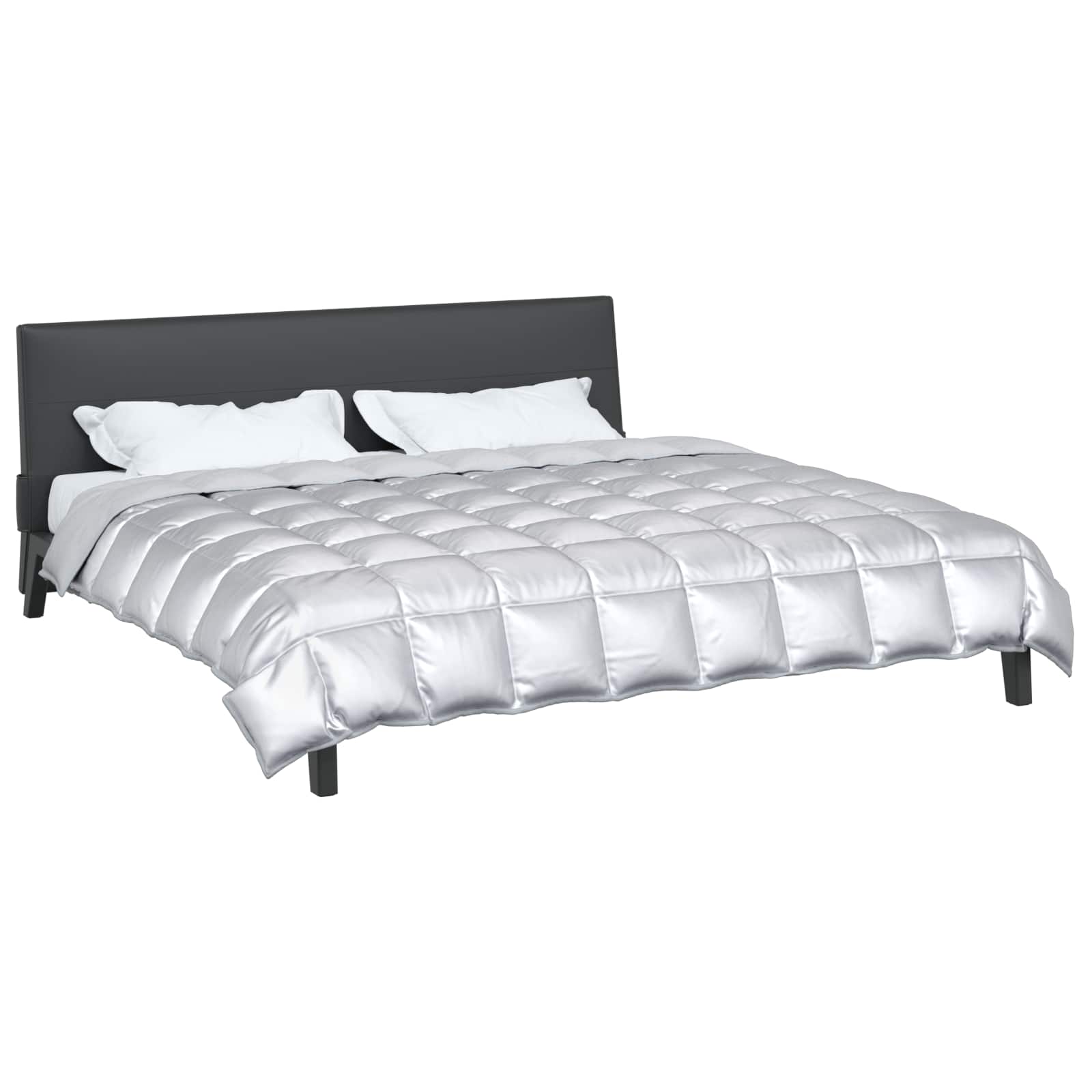 Vidaxl winter dekbed zilver 220 x 240 cm satijn en microfiber