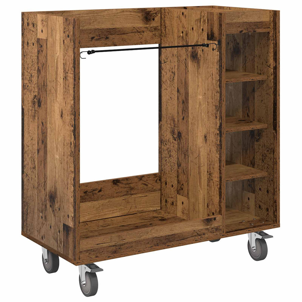 Vidaxl golfkast met wiel effen oudhout 90 x 45 x 98 cm