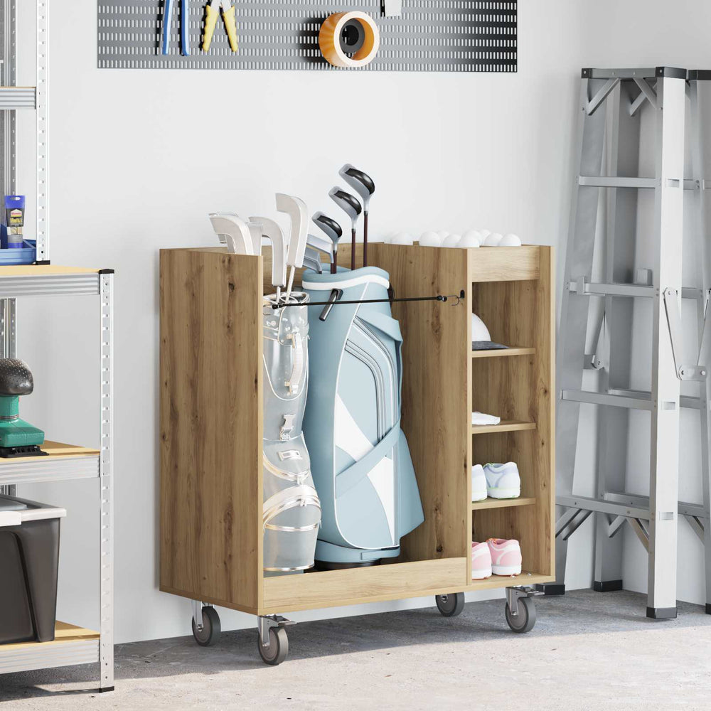 Vidaxl golfkast met wiel effen artisan eiken 90 x 45 x 98 cm