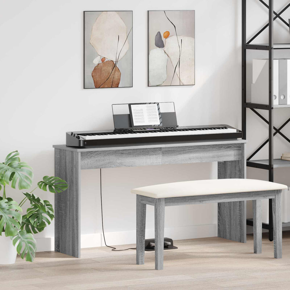 Vidaxl keyboardstand grijs sonoma 120 x 32 x 64 cm bewerkt hout