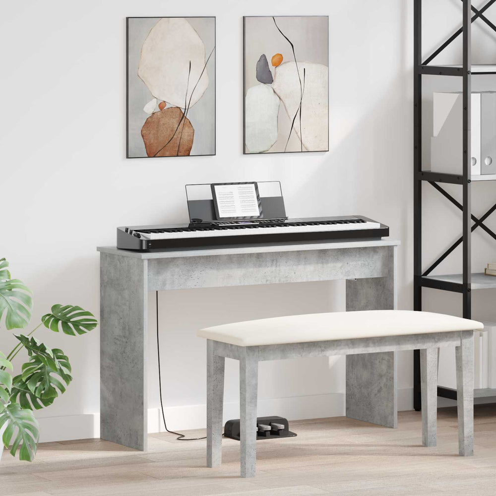Vidaxl keyboardstand beton grijs 100 x 32 x 64 cm bewerkt hout