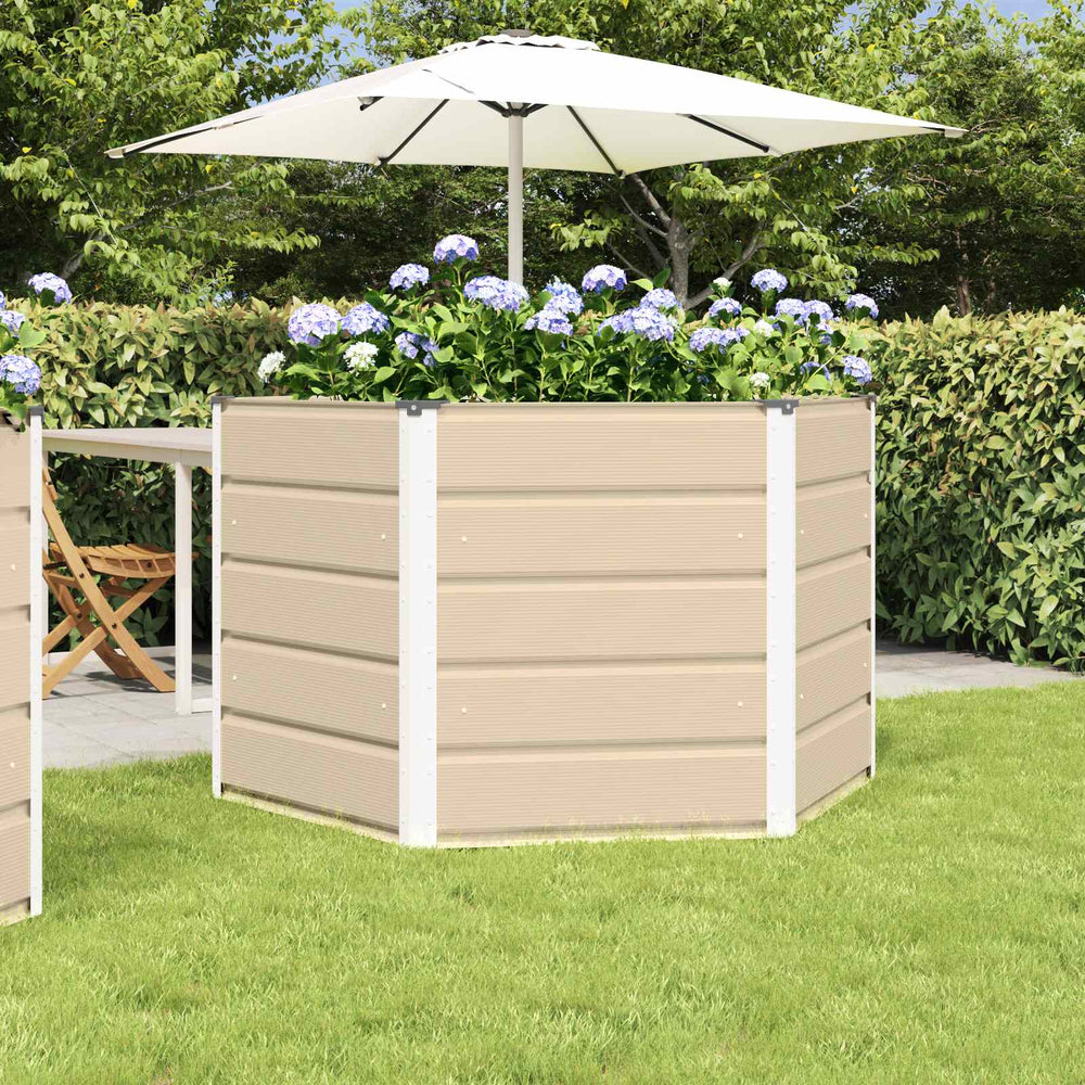 Vidaxl plantenbak ivoor 129 x 129 x 75 cm staal